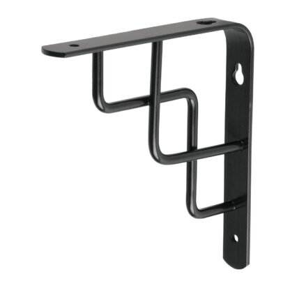 Ménsula reforzada negra 6 x 6' diseño escalera, Fiero MED-6NE