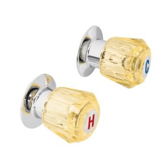 Juego de 2 manerales acrílico ámbar para regadera, Foset MR-200A