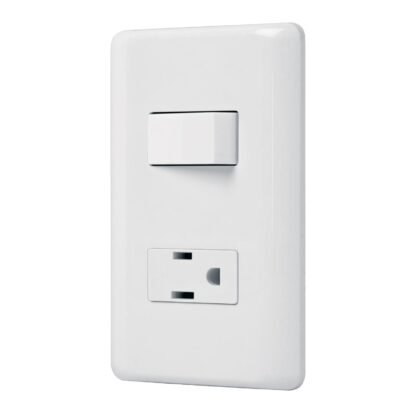 Placa armada contacto e interruptor sencillo, Volteck Basic PA-APCO-B