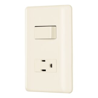 Placa armada interruptor y contacto, marfil, Volteck PA-APCO-BI