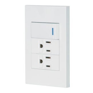 Placa armada 1 interruptor, 2 contactos,1mod,Española,blanco PA-APCO-E3B