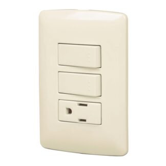 Placa armada contacto 2 interruptores,marfil, línea Italiana PA-APCO-I2