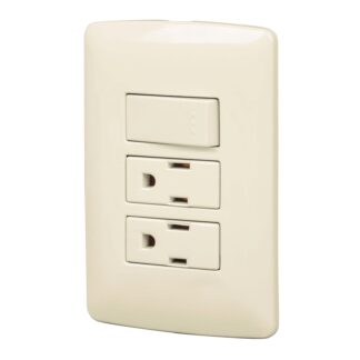 Placa armada 2 contactos e interruptor,marfil,línea Italiana PA-APCO-I3