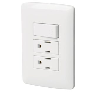 Placa armada 2 contactos e interruptor,blanco,línea Italiana PA-APCO-I3B