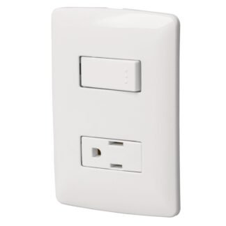 Placa armada contacto e interruptor, blanco, línea Italiana PA-APCO-IB