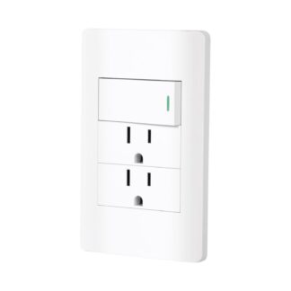 Placa armada blanca interruptor y 2 contactos 1 mód, Lisboa PA-APCO-L3B