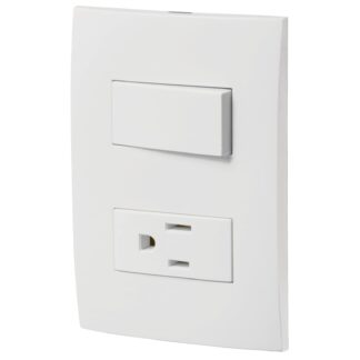 Placa armada contacto e interruptor, línea Oslo, blanco PA-APCO-OB