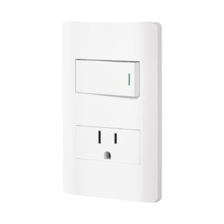 Placa armada blanca interruptor y contacto 1 módulo, Lisboa PA-APCO1-LB