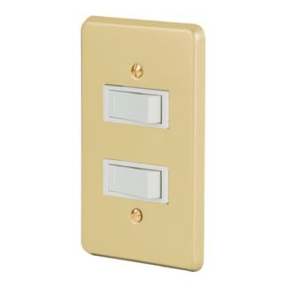 Placa armada 2 interruptores sencillos, línea Económica PA-APDO-E
