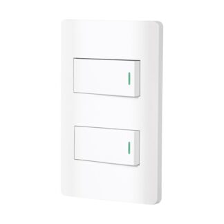 Placa armada blanca 1 interruptor y 1 de 3 vías 1 mód, Lisbo PA-APDO1-ELB