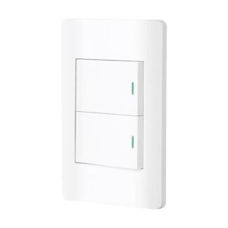 Placa armada blanca 2 interruptores 1.5 módulos, Lisboa PA-APDO15-LB