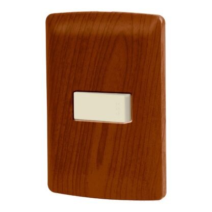 Placa armada 1 interruptor escalera, madera, línea Italiana PA-APSE-EIM