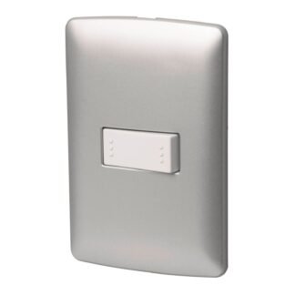 Placa armada 1 interruptor escalera plata, línea Italiana PA-APSE-EIP