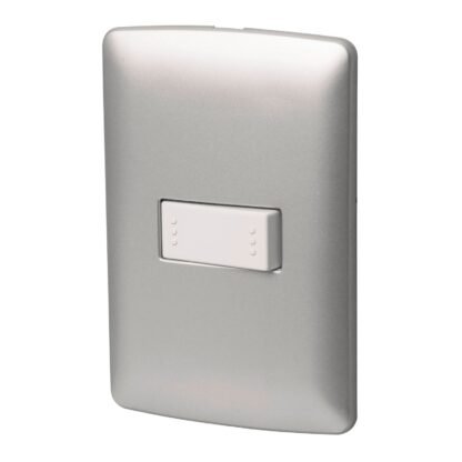 Placa armada 1 interruptor escalera plata, línea Italiana PA-APSE-EIP