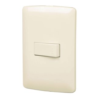 Placa armada 1 interruptor sencillo, marfil, línea Italiana PA-APSE-I