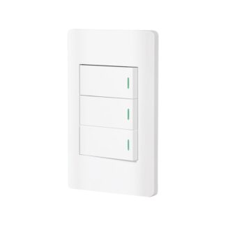 Placa armada blanca 3 interruptores 1 módulo, Lisboa PA-APTR-LB