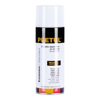 Pintura en aerosol, blanco brillante, Pretul PA-BB-P