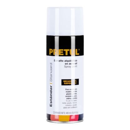 Pintura en aerosol, blanco brillante, Pretul PA-BB-P