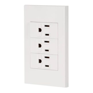 Placa armada 3 contactos, 1 módulo, Española, blanco PA-COTR-EB