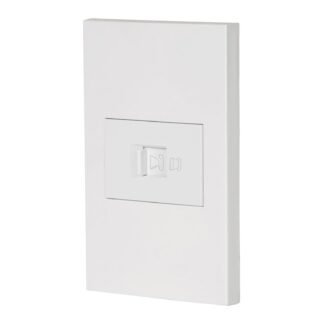 Placa armada 1 toma para teléfono, 1.5 mod, Española, blanco PA-TE-EB