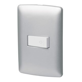 Placa armada con timbre, plata, línea Italiana, Volteck PA-TI-IP