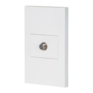 Placa armada 1 toma de TV, 1.5 módulos, Española, blanco PA-TV-EB