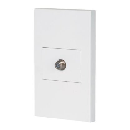 Placa armada 1 toma de TV, 1.5 módulos, Española, blanco PA-TV-EB
