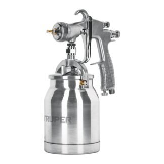 Pistola p/pintar succión HVLP vaso aluminio, 1.4 mm, Truper PIPI-330