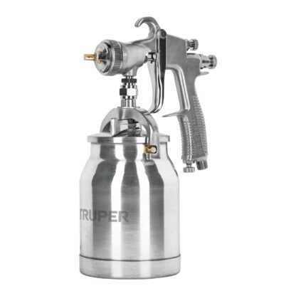 Pistola p/pintar succión HVLP vaso aluminio, 1.4 mm, Truper PIPI-330