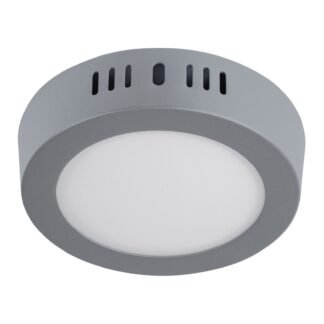 Luminario gris de LED 6 W redondo tipo plafón luz de día PLA-214L