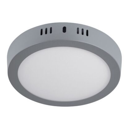 Luminario gris de LED 12 W redondo tipo plafón luz de día PLA-215L