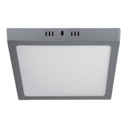 Luminario LED cuadrado tipo plafón 18 W, gris, luz de día PLA-220L
