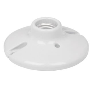 Portalámpara de porcelana, 4-1/2', redonda, Volteck POPO-18
