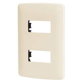 Placa 2 módulos de ABS, línea Italiana, color marfil PPDO-I