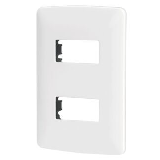 Placa 2 módulos de ABS, línea Italiana, color blanco PPDO-IB