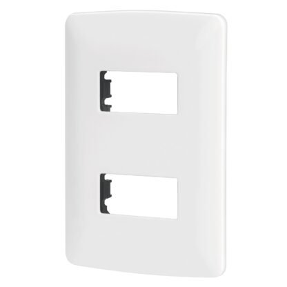 Placa 2 módulos de ABS, línea Italiana, color blanco PPDO-IB