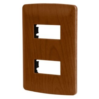 Placa 2 módulos de ABS, línea Italiana, acabado madera PPDO-IM