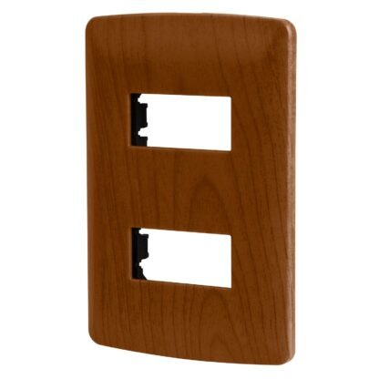Placa 2 módulos de ABS, línea Italiana, acabado madera PPDO-IM