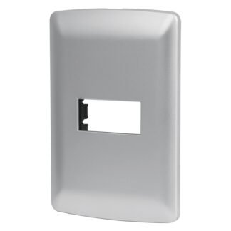 Placa 1 módulo de ABS, línea italiana, color plata, Volteck PPSE-IP