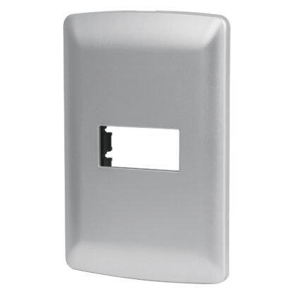 Placa 1 módulo de ABS, línea italiana, color plata, Volteck PPSE-IP