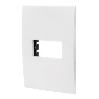 Placa 1 módulo de ABS, línea Oslo, color blanco, Volteck PPSE-OB