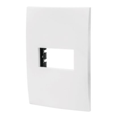 Placa 1 módulo de ABS, línea Oslo, color blanco, Volteck PPSE-OB