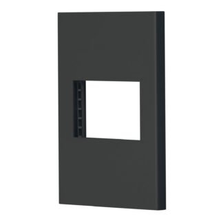 Placa 1 ventana, 1.5 módulos, línea Española, color negro PPSE15-EN