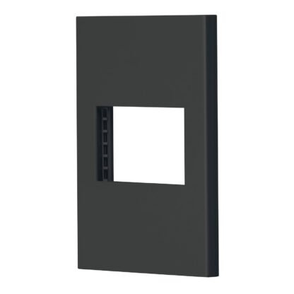Placa 1 ventana, 1.5 módulos, línea Española, color negro PPSE15-EN