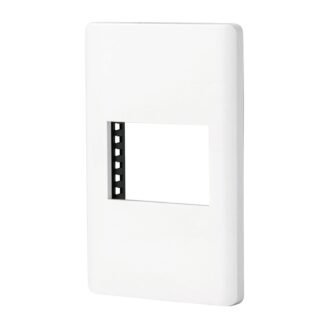 Placa blanca de 1 ventana 1.5 módulos, línea Lisboa, Volteck PPSE15-LB