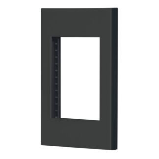 Placa 1 ventana, 3 módulos, línea Española, color negro PPTR-EN