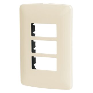 Placa 3 módulos de ABS, línea Italiana, color marfil PPTR-I