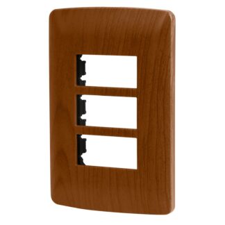 Placa 3 módulos de ABS, línea Italiana, acabado madera PPTR-IM