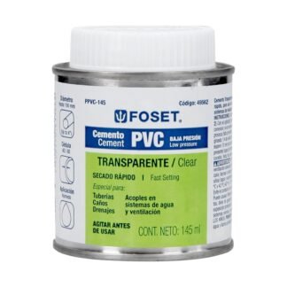 Cemento para PVC en bote de 145 ml, baja presión, Foset PPVC-145