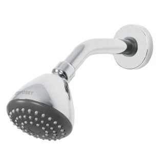 Regadera redonda 3-1/4' brazo y chapetón acero inox, Foset R-201